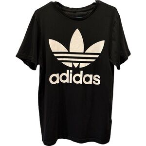 Adidas Men's Black Tee with White Logo